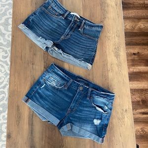 2 Jean shorts aAbercrombie and Aeropostale